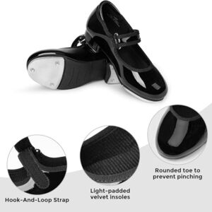 Stelle Tap Shoes for Girls PU Leather Dance Shoes Little Kid Black Size 13 M